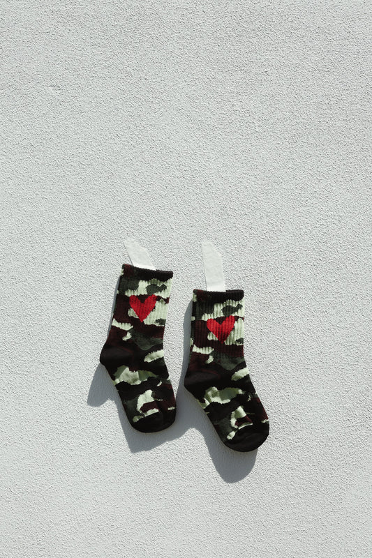 CAMO HEART SOCK